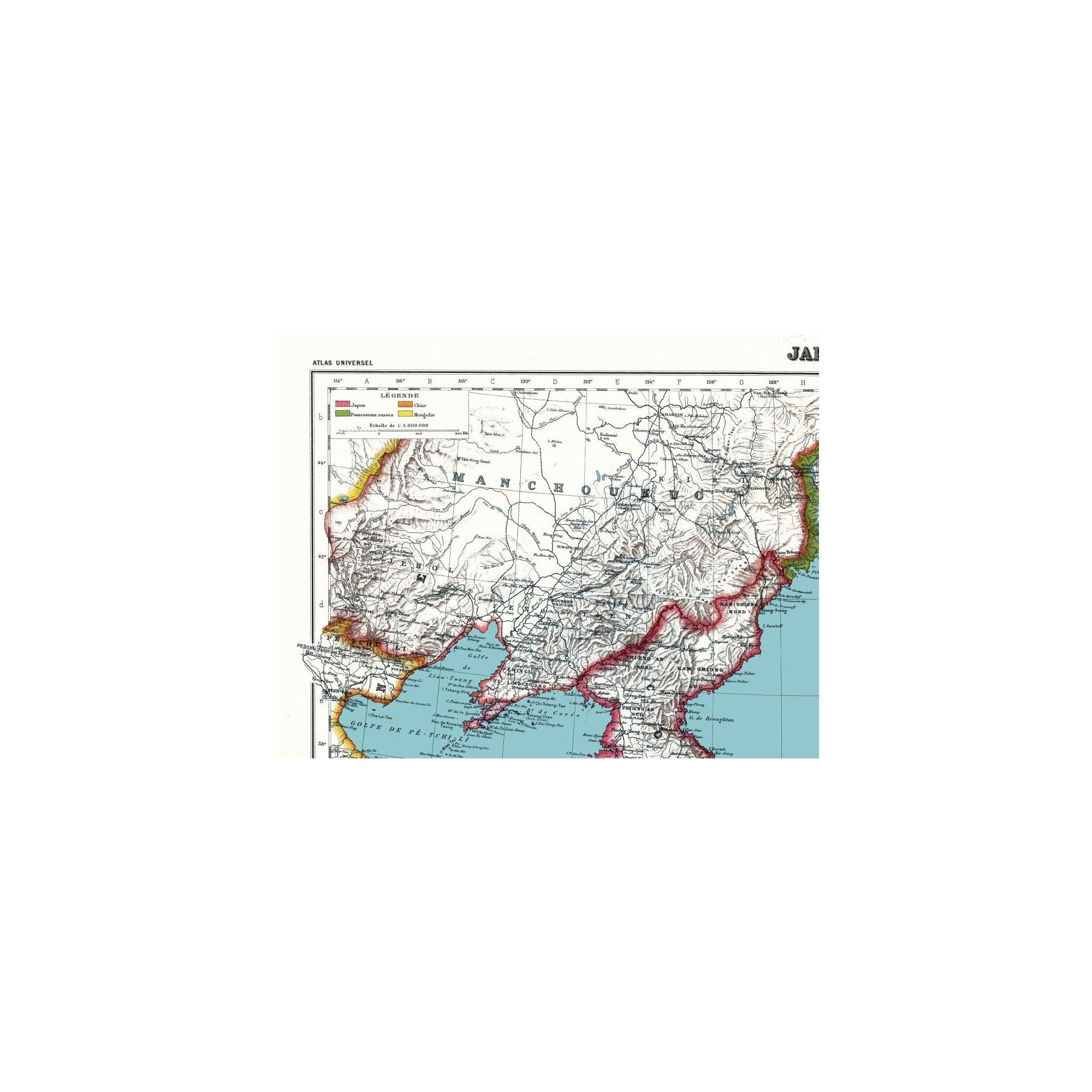 Historic Map - Japan Asia - Schrader 1935 - Vintage Wall Art