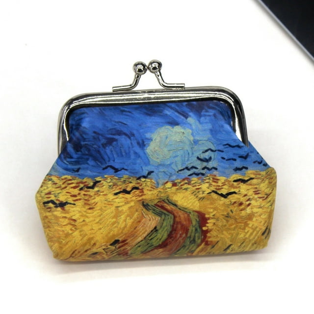 Small Wallet Women Mini Printing Coin Purses Hasp Cash Card Handbags Clutch Money Change Bag Famous Van Gogh Oil Printing