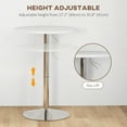 thumbnail image 3 of HOMCOM Table de Bar Haute, Table de Cuisine Ronde Réglable avec Plateau Pivotant et Base en Acier, Table Bistro pour 2 Personnes, Blanc, 3 of 7