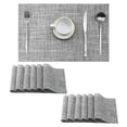 thumbnail image 1 of Juego de 12 Individuales Leetaltree en Gris Lino - Individuales Resistentes al Calor y Antideslizantes para Mesa de Comedor, Lavables y Duraderos de PVC Vinílico Tejido (Gris Lino, 12), 1 of 9