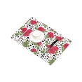thumbnail image 3 of MKHERT Red Roses with Black Polka Dots Circles Placemats Table Mats for Dining Room Kitchen Table Decoration 12x18 inch,Set of 4, 3 of 4