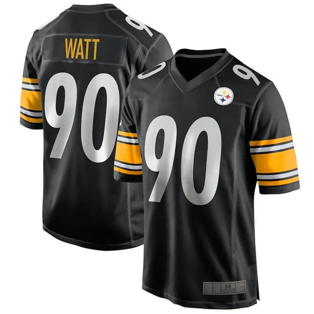 Men's Pittsburgh Watt 90 Black Stitched Game Player T-shirts, X-Large