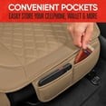 thumbnail image 4 of Motor Trend Car Seat Cushion, 2 Pack - Diamond Stitched Faux Leather Seat Covers for Cars Trucks SUV, Beige Padded Car Seat Covers with Storage Pockets, Premium Automotive Seat Covers for Front Seats, 4 of 8