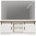 thumbnail image 4 of WAMPAT Farmhouse TV Stand - Modern Sliding Barn Door Entertainment Center for TVs Up to 75", White Wood TV Media Console with Storage Cabinet for Living Room, 4 of 8