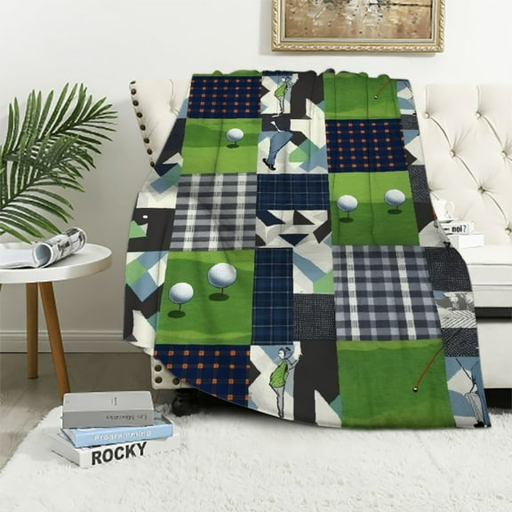 COMIO Golf Blanket Throw Soft Ultra Warm Plush Flannel Blanket for Bed Travel Sofa Couch Office Home Lightweight Gifts Women Men