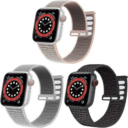 Yepband 1/2/3Pack Adjustable Nylon Sport Loop Compatible with Apple Watch Bands 49mm 45mm 44mm 40mm 41mm 38mm 42mm Women Men, Braided Velcro Wristbands for iWatch Series Ultra 9 8 7 SE 6 5 4 3 2 1