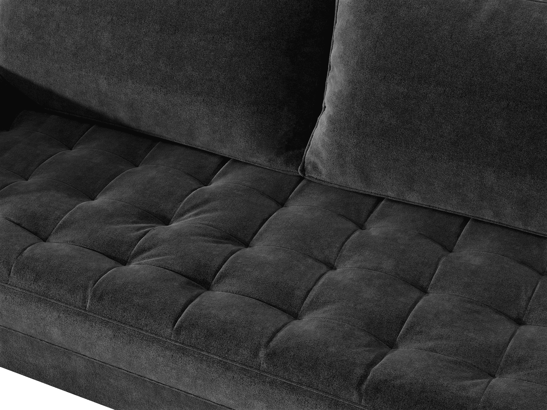 US Pride Furniture Mac Velvet 2 Seater Living Room Loveseat, Black