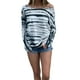 thumbnail image 1 of Top casual para mujer, estampado floral, cuello con hombros descubiertos, manga larga, para levantamiento diario y al aire libre, 1 of 6