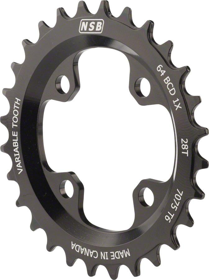 North Shore Billet Variable Tooth Chainring: 28T, Standard 64 BCD ...