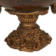 thumbnail image 4 of DecMode 10" Round Ornate Floral Dark Brown Polystone Decorative Bowl, 4 of 10