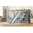 thumbnail image 4 of CoSoTower Twin Over Full Bunk Bed with Slide, Storage Staircase, Pine Solid Wooden Bunk Bed with Safety Guardrails ,Grey, 4 of 9