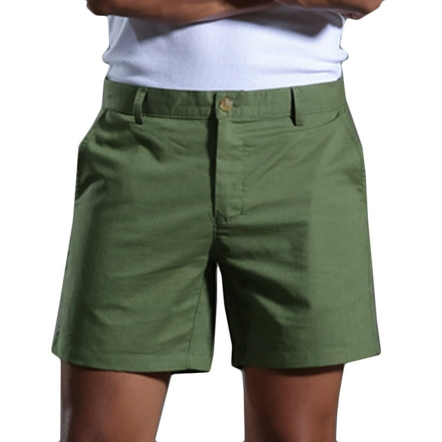 FAIWAD Mens Cotton Linen Beach Shorts Lightweight Casual Button up Athletic Shorts with Pockets
