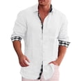 thumbnail image 1 of Mens Shirts Button Down 2025 Spring New Long Sleeve Large Collar Business Checkered Color Dark Gray Men Fall Clothes size XXXL, 1 of 5