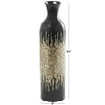 thumbnail image 3 of DecMode 34" Handmade Mosaic Shell Inlay Gold Mother of Pearl Shell Vase with Black Bamboo Base, 3 of 11