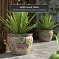 thumbnail image 2 of Red Lantern 16" Rose Medallion Porcelain Fishbowl Planter, 2 of 6