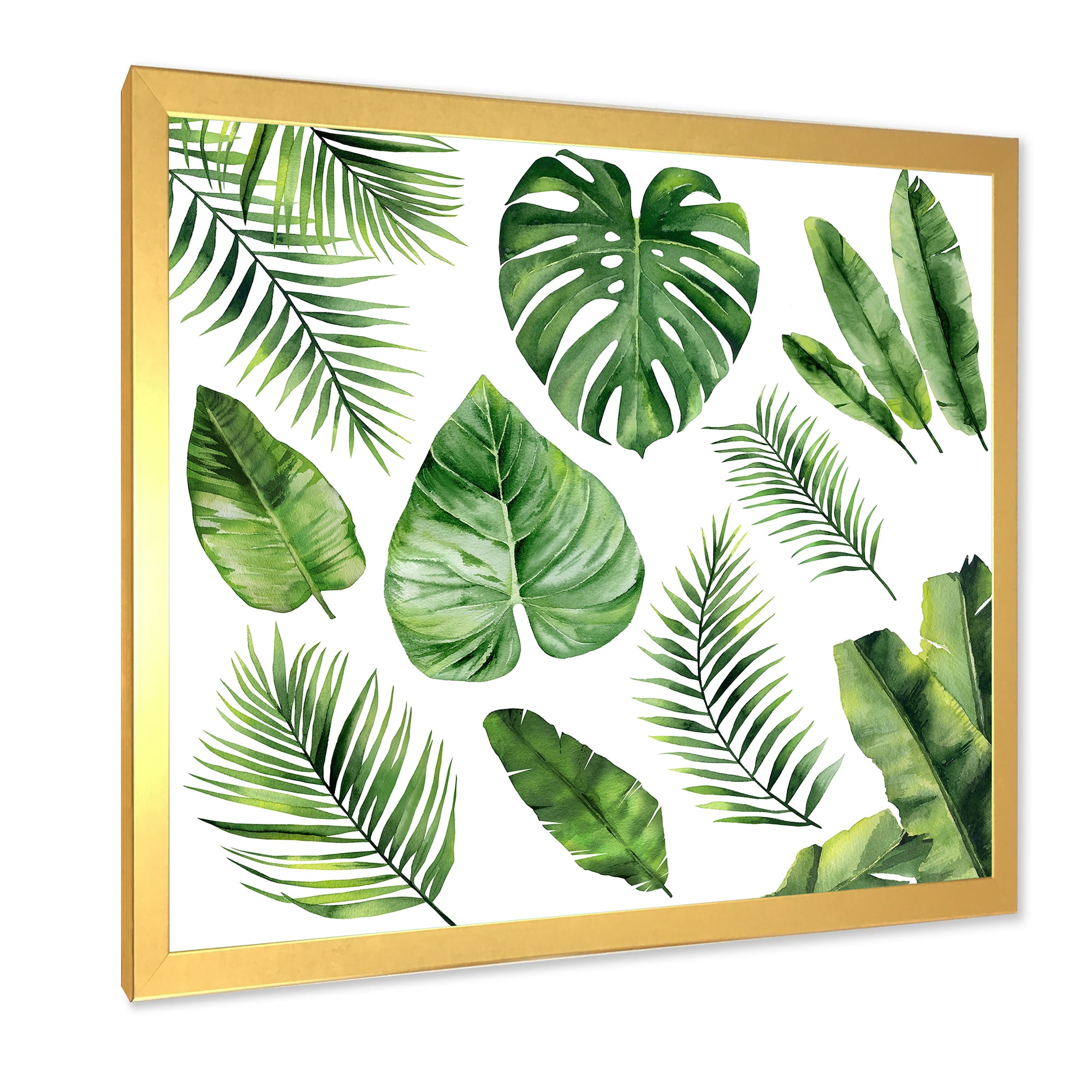 Designart 'Close Up Of Tropical Leaf Of Monstera V' Farmhouse Framed Art Print