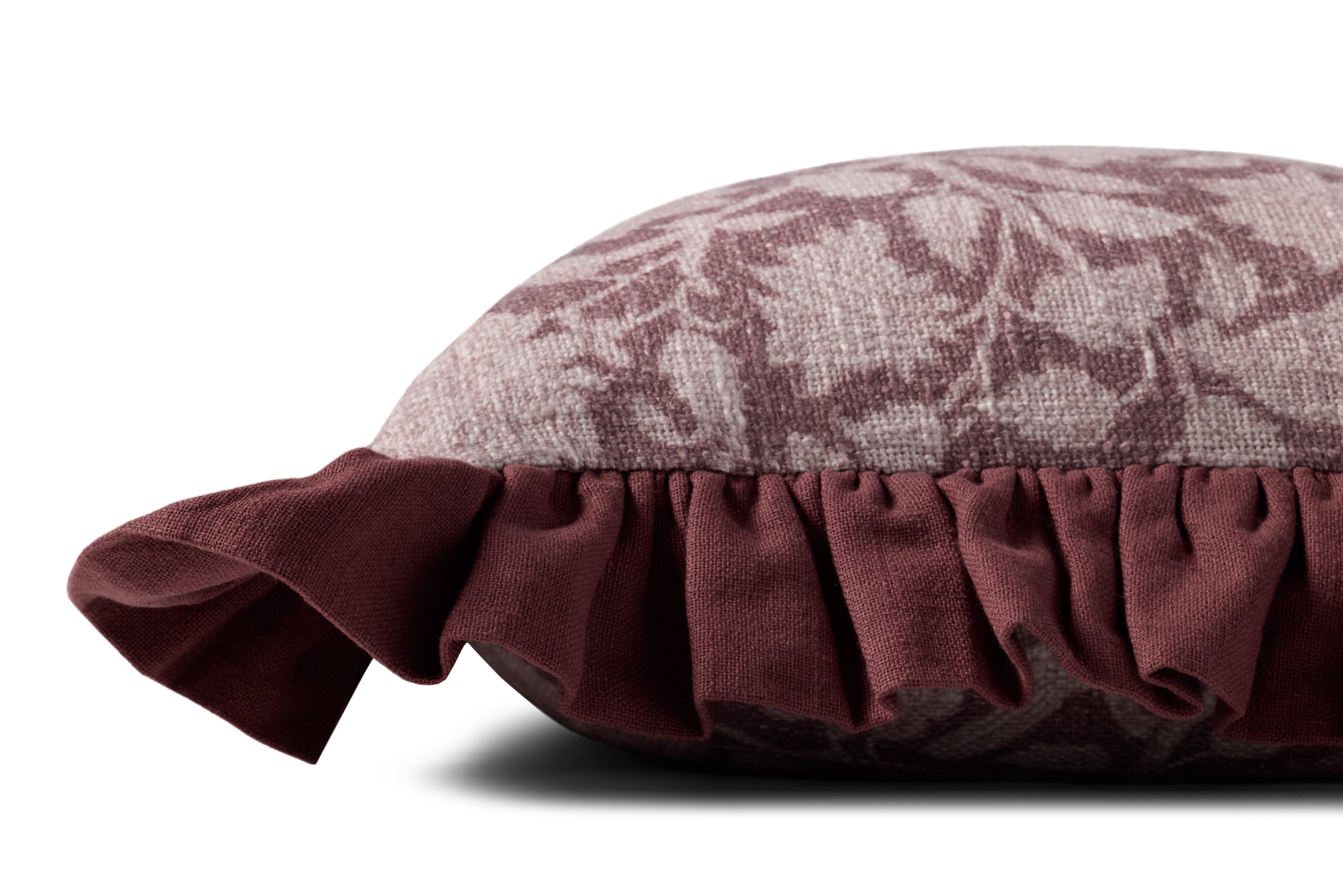 Chris Loves Julia x Loloi Kathleen Wine 18'' x 18'' Decorative Pillow