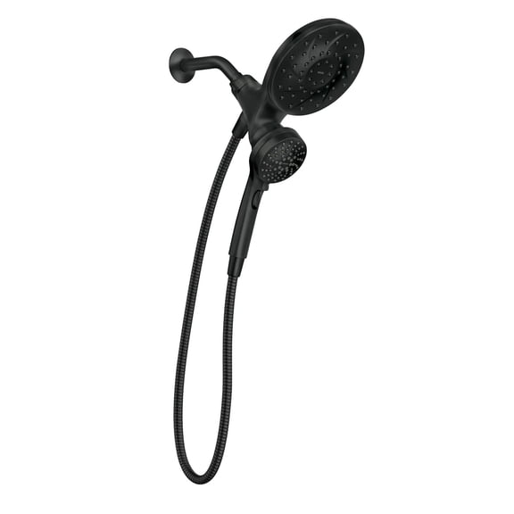 Moen Engage Matte Black 2.5 GPM Handheld Showerhead and Rain Shower 2-in-1 Combo Featuring Magnetic Docking System and Metal Hose
