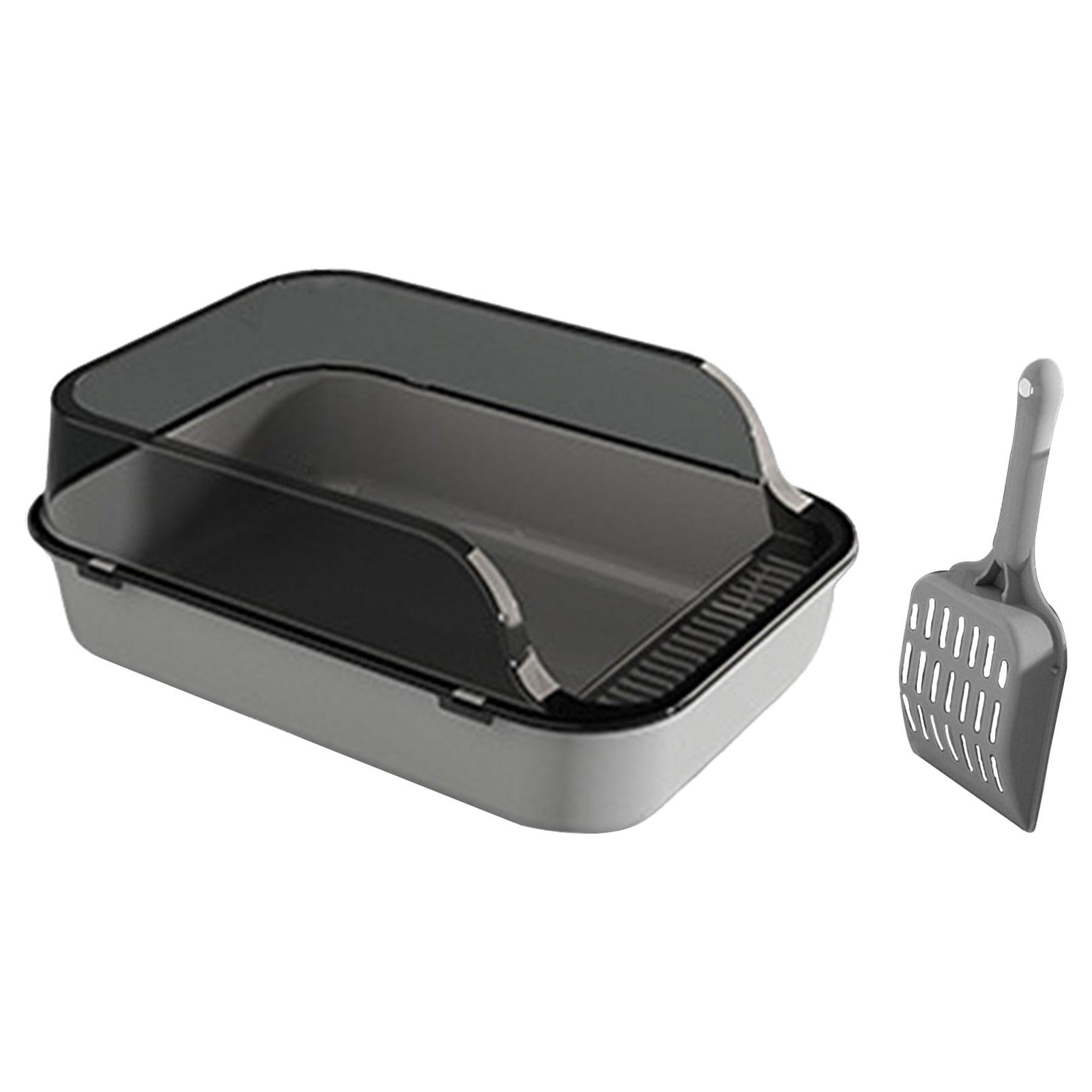 yotijay Cat Litter Box Toilet Travel Large Cat Litter Container Kitten Litter Pan Kitten Gray