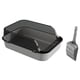 thumbnail image 4 of Caja de arena para gatos, inodoro para gatitos, lados altos, semicerrada, arenero desmontable para gatos Gris, 4 of 9
