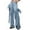 *1-Blue, variant on No Boundaries Women's Wide Leg Overalls Denim,Ladies Adjustable Straps Cargo jumpsuit,Y2K Stretch Bib Baggy Jean For Women,Light Blue,Size M