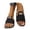 Black, variant on Women's Cork Footbed Sandal Beach Casual Open Toe Slides Elegant Bow Design on Slippers for Women Comfortable Casual Shoes Black 42