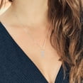 thumbnail image 3 of Gem Stone King 925 Silver and 10K Yellow Gold Aquamarine Moissanite and Lab Grown Diamond 3-Stone Heart Shape Pendant Necklace for Women By Keren Hanan | 1.34 Cttw | With 18 inch Chain, 3 of 3