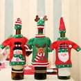 thumbnail image 2 of CIYISON Christmas Wine Bottle Sweater Cover with Hat Set Santa Reindeer Snowman Wine Bottle Bag for Christmas Party Decorations, 2 of 16