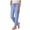 Blue, variant on Duqingm Summer Pants for Women Women Casual Drawstring Elastic Waist Striped Wide Leg Pants with Pockets Khaki,S
