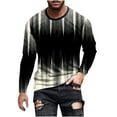 thumbnail image 2 of Blusas y camisas de manga larga con cuello redondo para hombre, blusa informal de manga larga con cuello redondo y estampado., 2 of 5