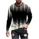 thumbnail image 2 of Blusas y camisas de manga larga con cuello redondo para hombre, blusa informal de manga larga con cuello redondo y estampado., 2 of 5