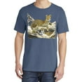 thumbnail image 2 of Wild Bobby, Wild Forest Spotted Cheetah Family, Animal Lover, Garment-Dyed Washed Look Short Sleeve T-Shirt, Navy, Medium, 2 of 3