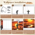 thumbnail image 5 of Wallpaper Serene Sunset African Savannah Acacia Trees River Peel and Stick Wall Murals 100"H x 144"W Removable PVC Wall Paper Self-Adhesive Wall Paintings Art Decor for Bedroom Living Room, 5 of 7
