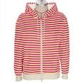 thumbnail image 2 of CQONEPT Womens Full Zip Fleece Sweatshirts Drawstring Stripe Hoodies Dressy Casual Outdoor Fall Fashion Clothes Pink XL, 2 of 4