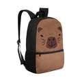 thumbnail image 2 of Uourmeti Brown Bear Face Design Backpack for Students, 17 Inch Durable Personalized Daypack for Shopping School, 2 of 6