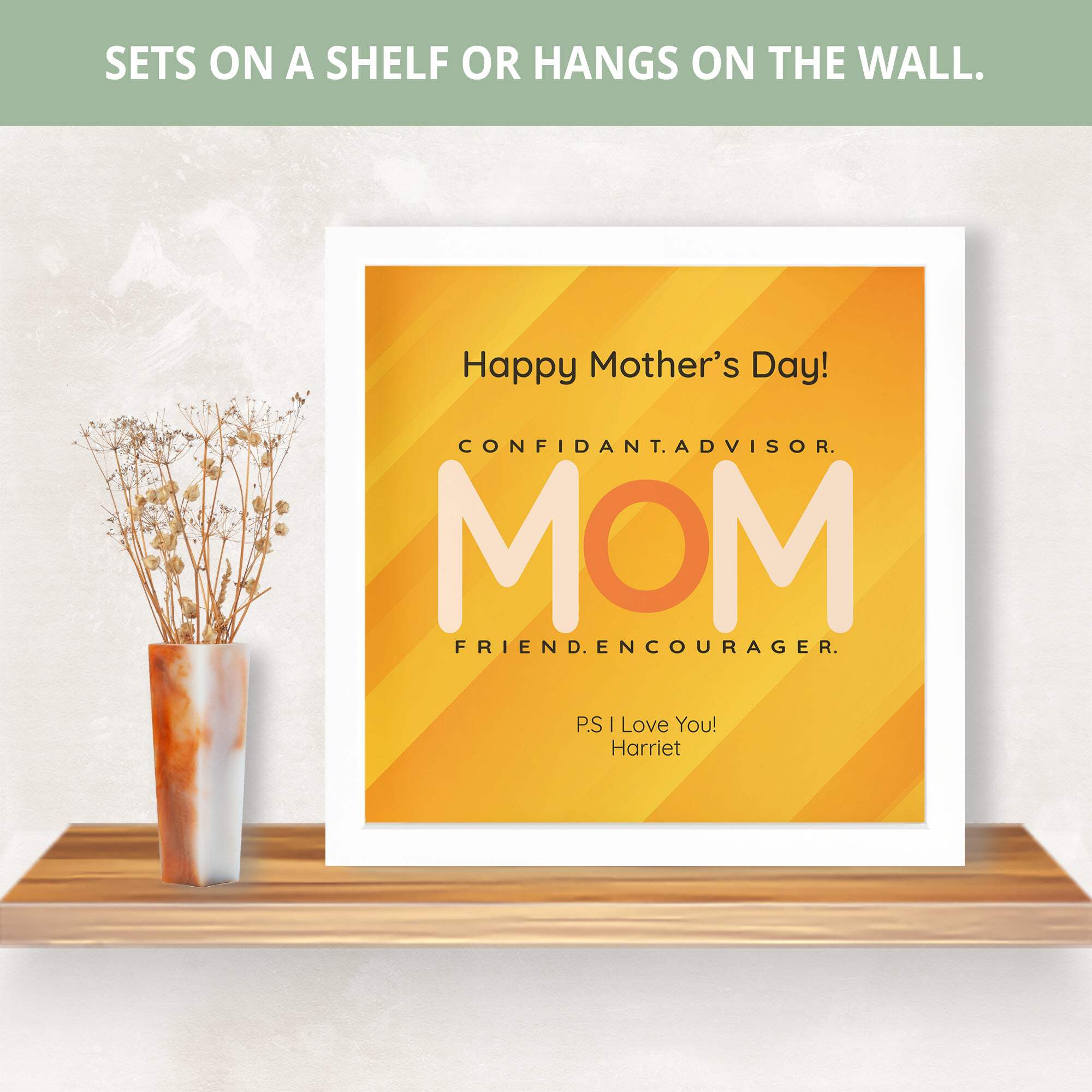 Mother's Day Birthday Personalized Print or Framed Print | Confidant. Advisor. Friend. Encourager