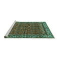 thumbnail image 2 of Ahgly Company Machine Washable Indoor Rectangle Persian Turquoise Blue Traditional Area Rugs, 8' x 10', 2 of 4
