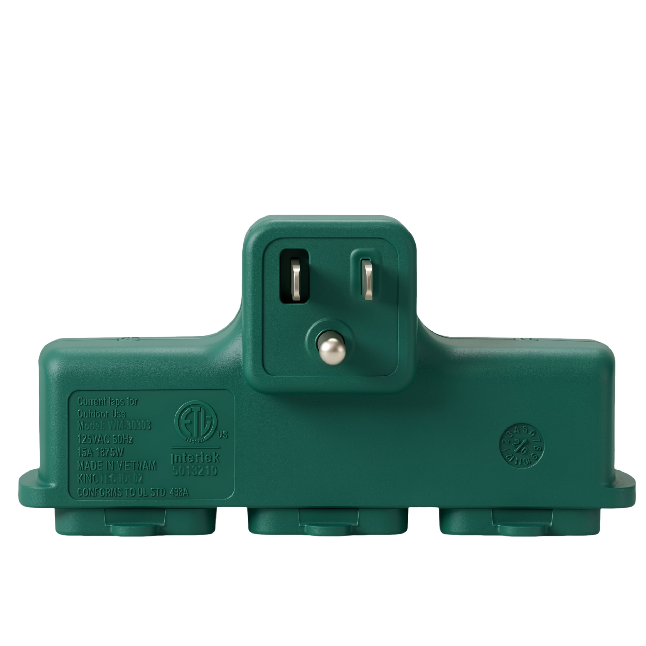 Hyper Tough Indoor/Outdoor 3 Grounded Outlet Adapter - Green