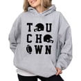 thumbnail image 5 of Touchdown Football Hoodie Distressed Game Day Tailgate Pullover Sweatshirt, Gray, M, 5 of 8