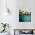 thumbnail image 3 of Nawypu Blue and Gold Abstract Canvas Wall Art Abstract Teal Pictures Painting Blue Grey Canvas Art for Office Decor Blue Gold Abstract Prints Blue Abstract Art for Bathroom Decor, 3 of 4