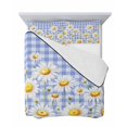 thumbnail image 7 of Quilts Twin Size Bedding Set, Spring White Daisy Lightweight Quilted Comforter, Farmhouse Floral Blue Purple Plaid Soft Reversible Bedspread Coverlet with Pillow Covers for All Season, 68" x 86", 7 of 7