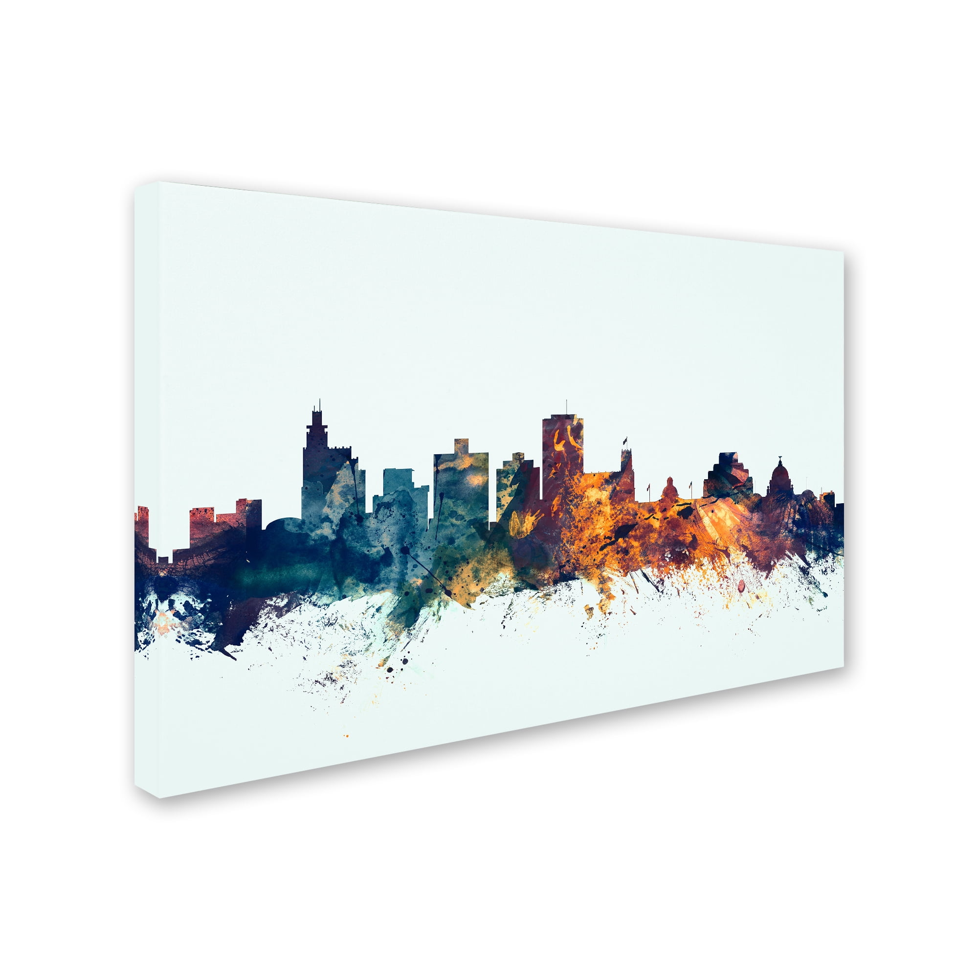 Trademark Fine Art "Jackson MS Skyline Blue" Canvas Art by Michael Tompsett
