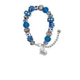 thumbnail image 2 of Delight Jewelry Silvertone Small ''Sister'' Heart with Clear Crystal Blue Paw Print Bead Bracelet, 7"+2", 2 of 4