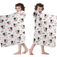 thumbnail image 4 of Cow and Text White Pattern Hooded Bath Towel Wrap for Teens Ages 3 To 12, Soft Lightweight Quick Dry Microfiber Bath Beach Pool, 60"x35", 4 of 6