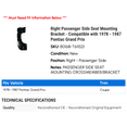 thumbnail image 2 of Right Passenger Side Seat Mounting Bracket - Compatible with 1978 - 1987 Pontiac Grand Prix 1979 1980 1981 1982 1983 1984 1985 1986, 2 of 2