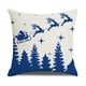 thumbnail image 3 of Fundas de cojín con temática navideña, 18 x 18, decoración navideña azul marino vibrante, tela de lino de algodón rústico suave, copo de nieve, funda de almohada de vacaciones para sofá cama, granja, JAMW Sencillez, 3 of 5