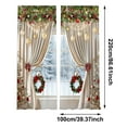 thumbnail image 2 of 2-Pack Christmas Curtains with Snowflake Print, Red Holiday Themed Window Drapes for Living Room & Bedroom, Semi-Sheer Polyester with Rod Pocket, Christmas Curtains for Living Room(220*100CM), 2 of 6