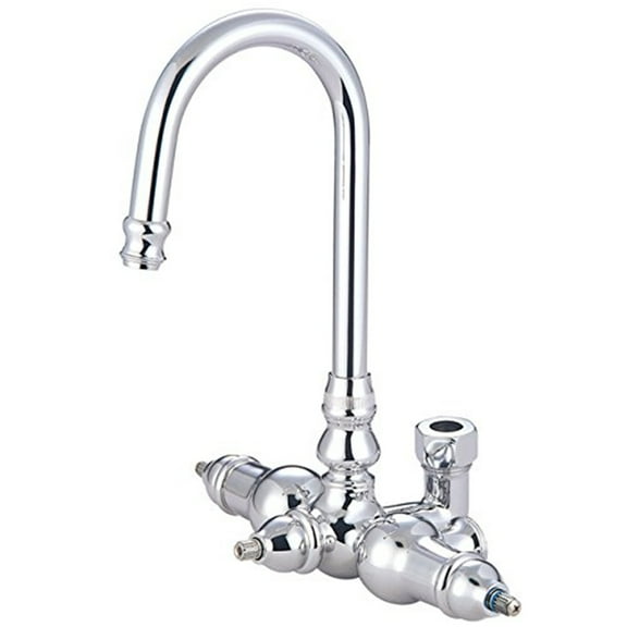 Kingston Brass Goose Neck Faucet with Back Outlet & Diverter Vintage Series -...