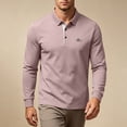 thumbnail image 7 of Long Sleeve Polos Shirt For Men Fashion Casual Breathable Golf T Shirts Lapel Button Business Office Wear (3XL, Pink), 7 of 7