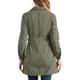 thumbnail image 3 of Chaqueta de mezclilla larga con cinturón y botones de manga larga con solapa para mujer INSPIRE CHIC en verde militar, 3 of 5